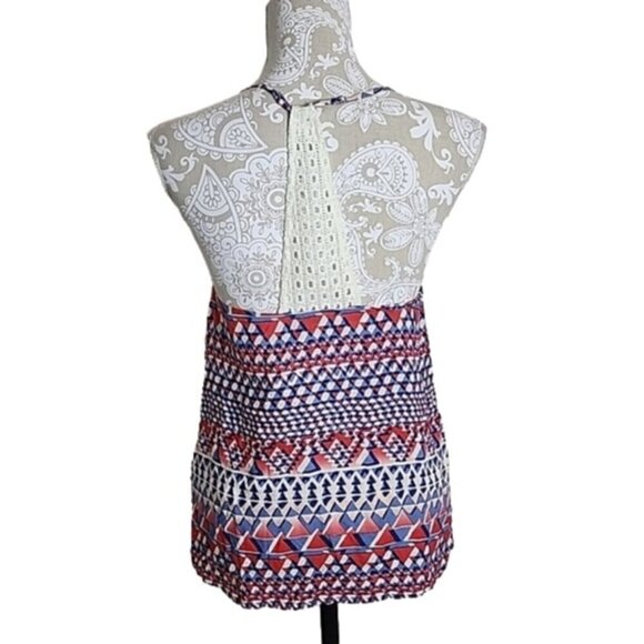 Lucky Brand Halter Top Embroidered Crocheted Lace Strap NWT Women's Small - Picture 3 of 7